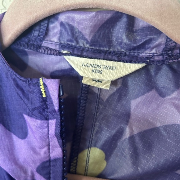 Lands' End Kids Purple Floral Jacket - Picture 2 of 7